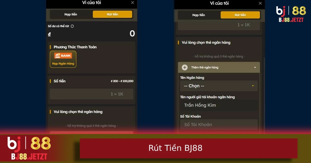 Hướng dẫn các bước rút tiền BJ88 nhanh chóng